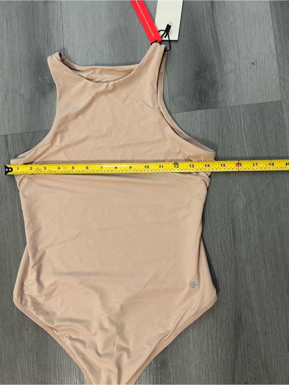 High-Neck Sleeveless Bodysuit in Nude